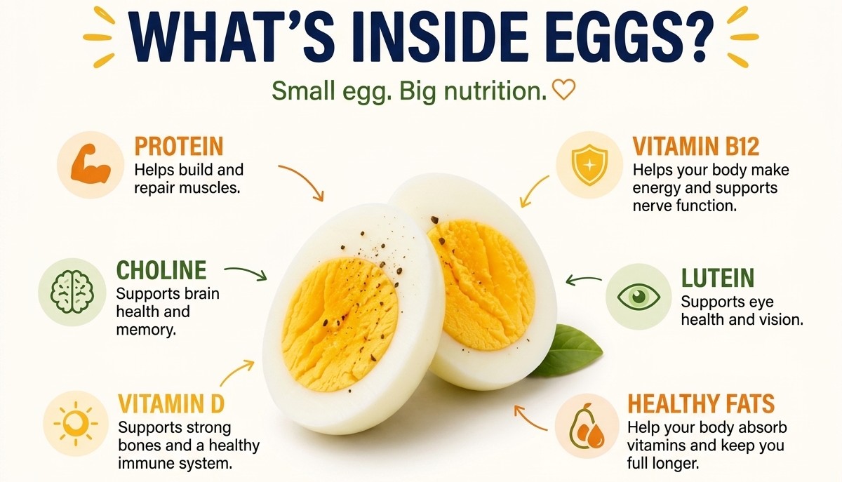 What's inside an egg — protein, choline, vitamin D, vitamin B12, lutein and healthy fats